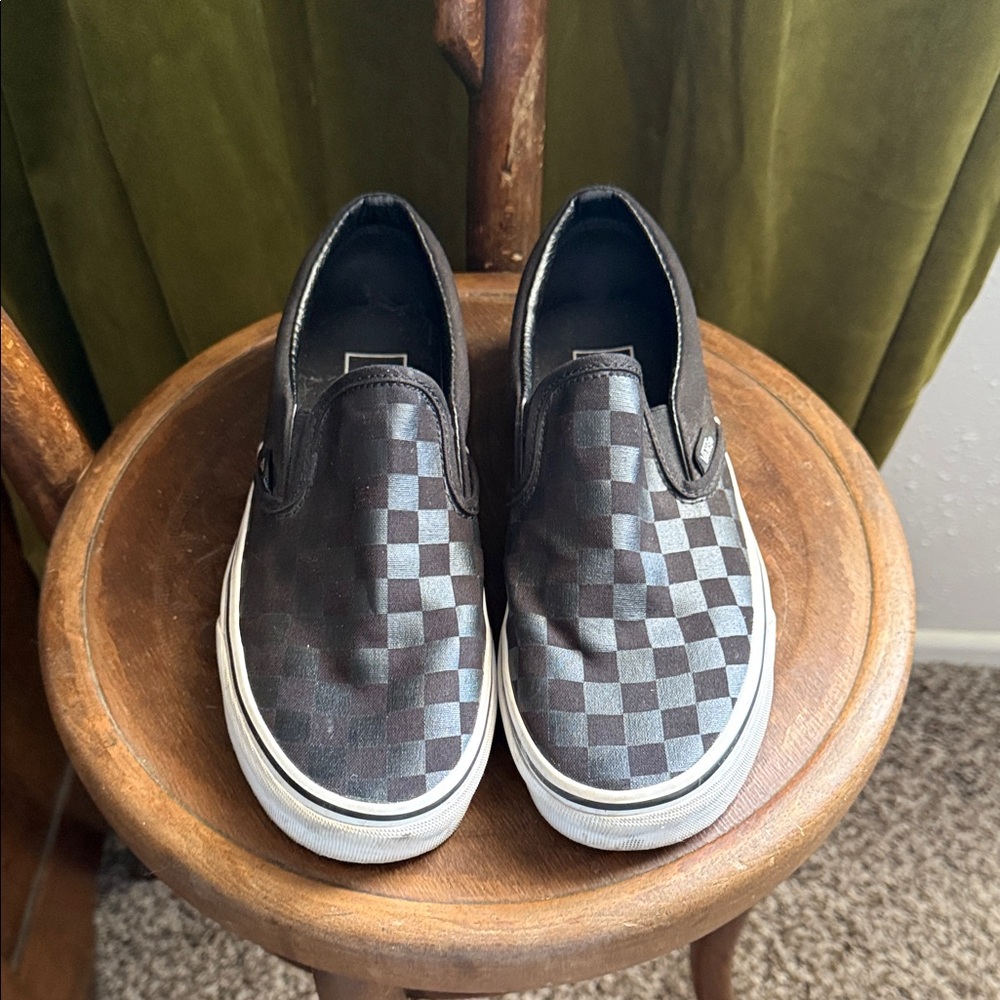 Vans Black Checkered Slip-On Shoes